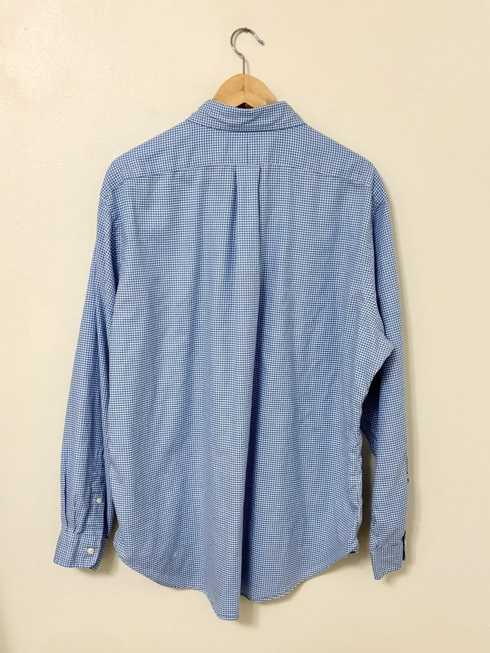 Polo Ralph Lauren Classic Fit Gingham Button-Down Shirt 17 34/35 Preppy Blue